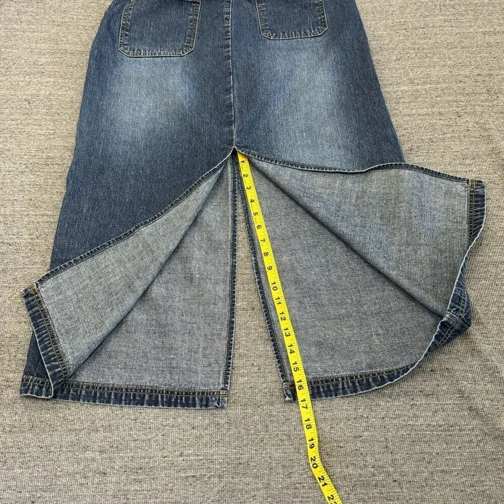 Baileys Point omen's Jeans Blues Denim Maxi Skirt Vintage Style Size 14 Waist 36 - Picture 8 of 16